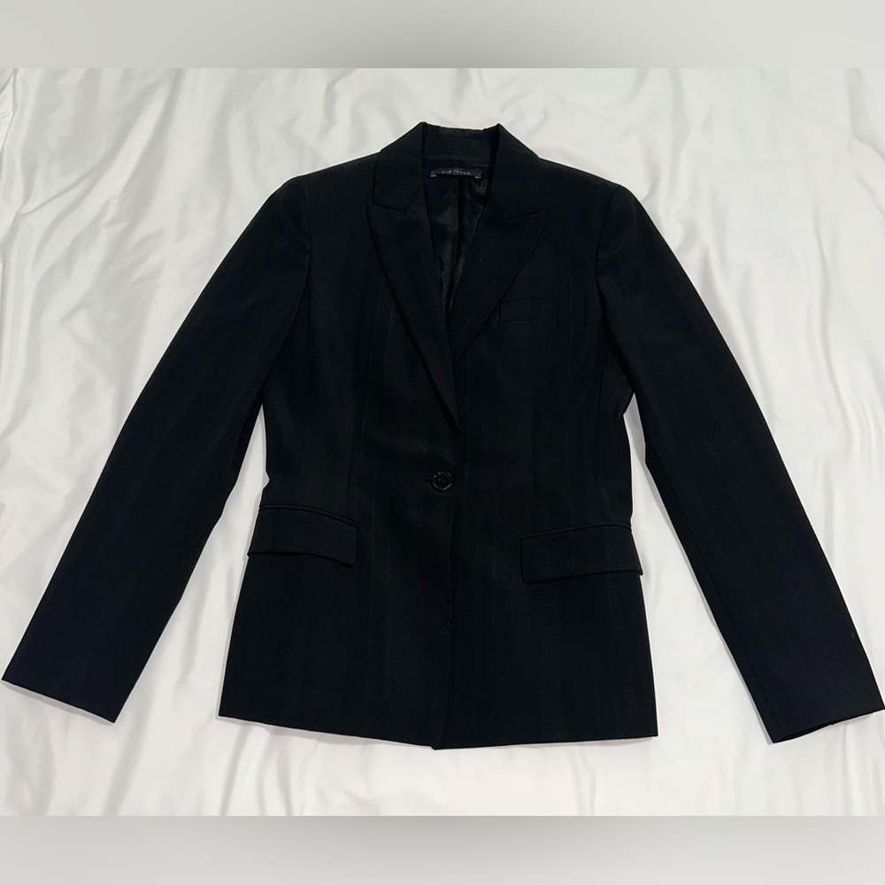 Black Subtle Striped Suit